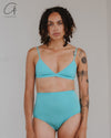 BASERANGE Mississippi Bra Narrow Collection Bamboo Fiber Bamboo Cotton Soft Underwear France BAS-BRMI-BL-SP25-LSS Turquoise